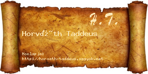 Horváth Taddeus névjegykártya